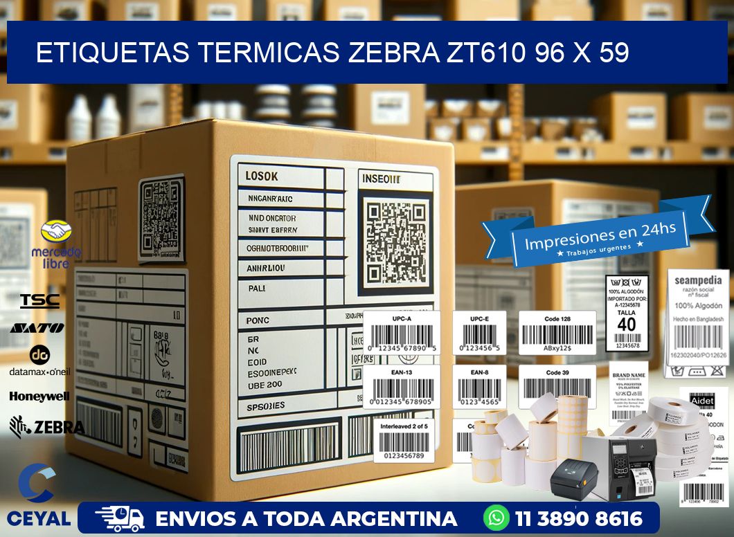 ETIQUETAS TERMICAS ZEBRA ZT610 96 x 59