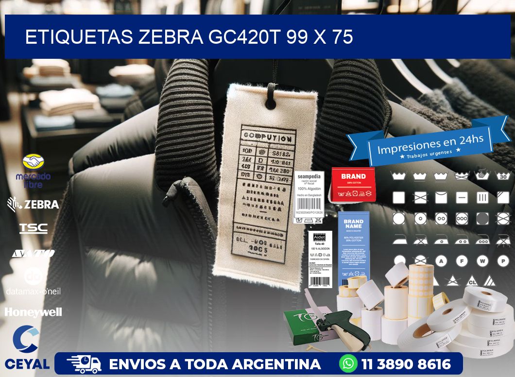 ETIQUETAS Zebra GC420T 99 x 75