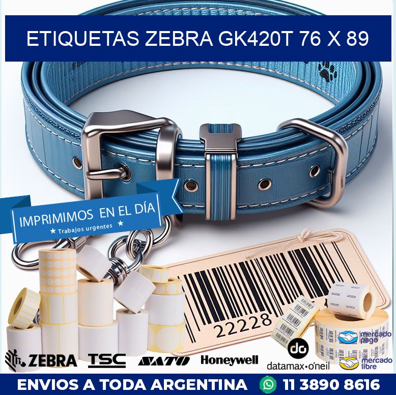 ETIQUETAS Zebra GK420T 76 x 89
