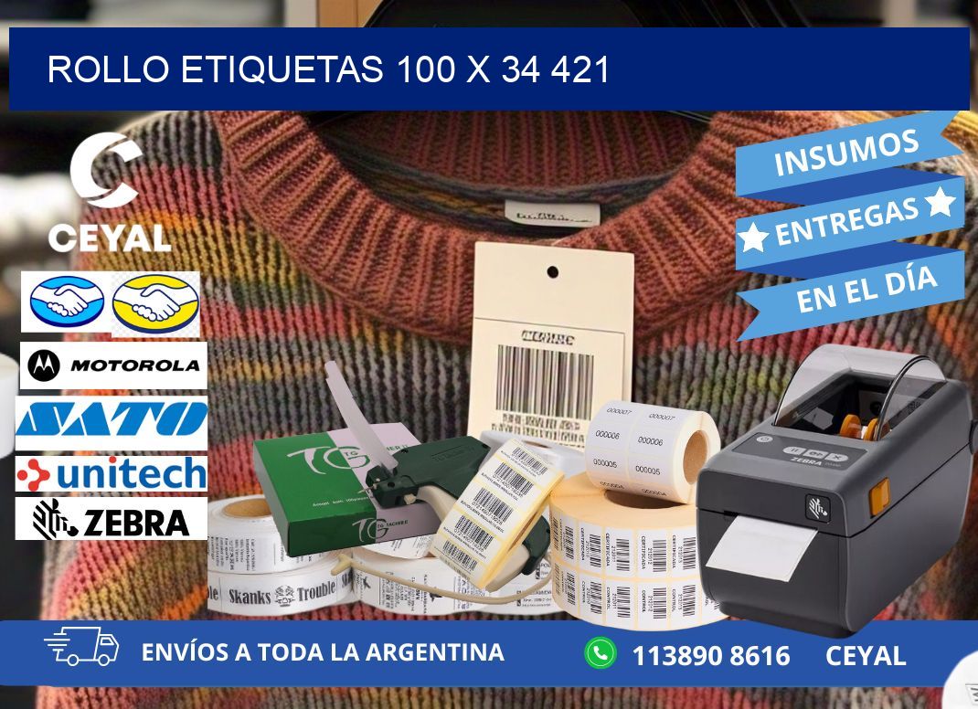 Rollo etiquetas 100 x 34 421