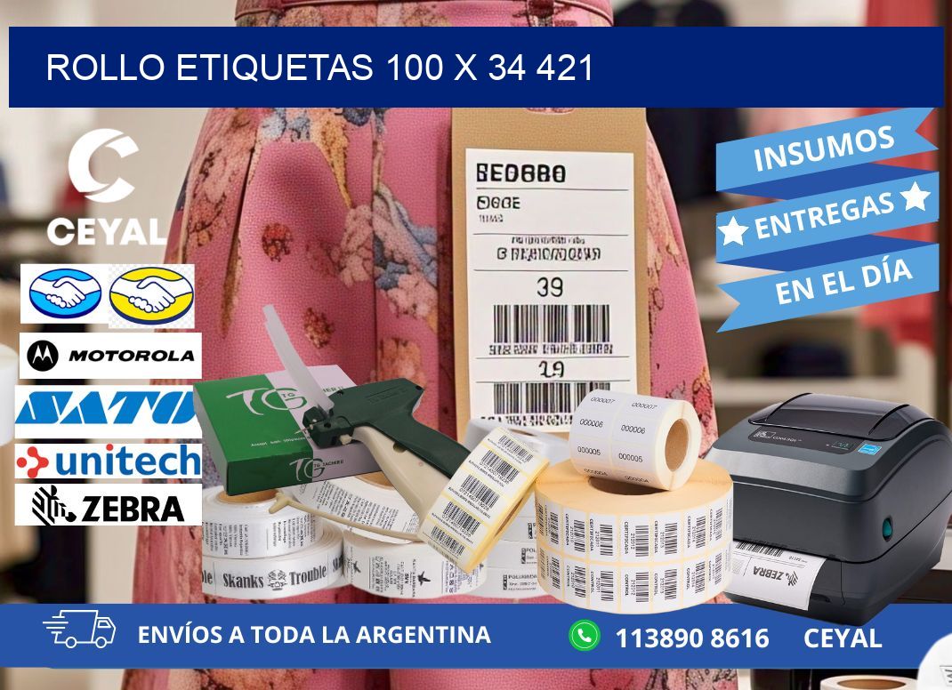 Rollo etiquetas 100 x 34 421