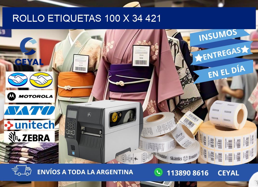 Rollo etiquetas 100 x 34 421