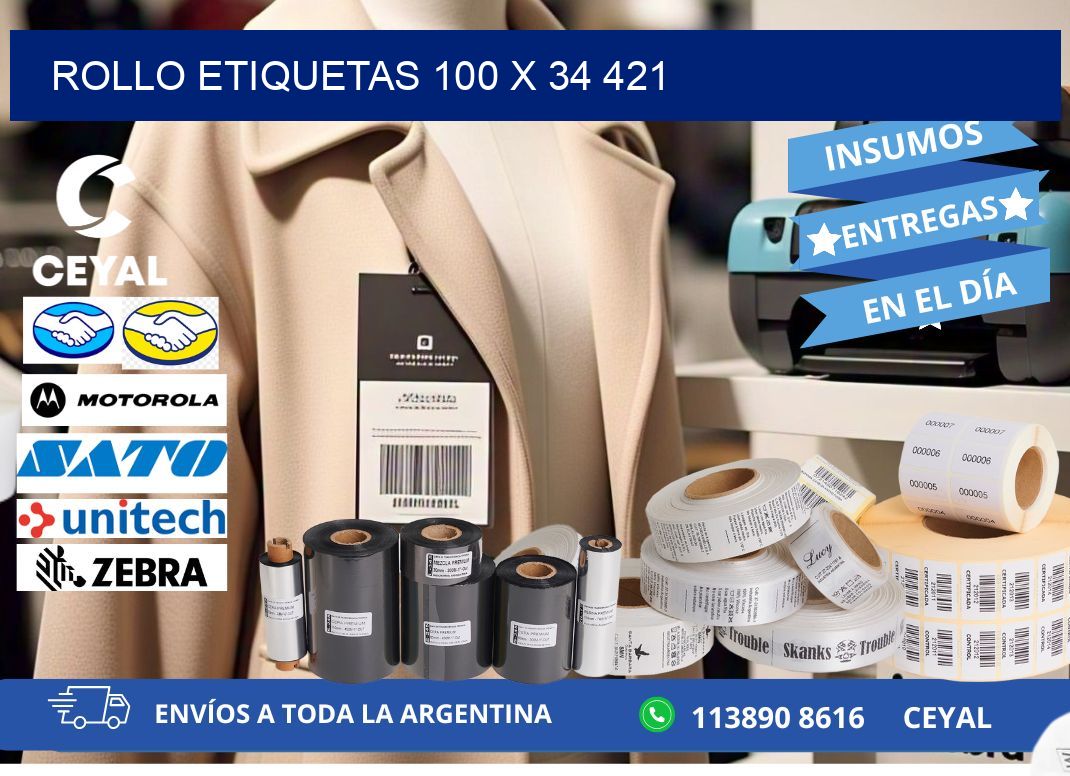 Rollo etiquetas 100 x 34 421