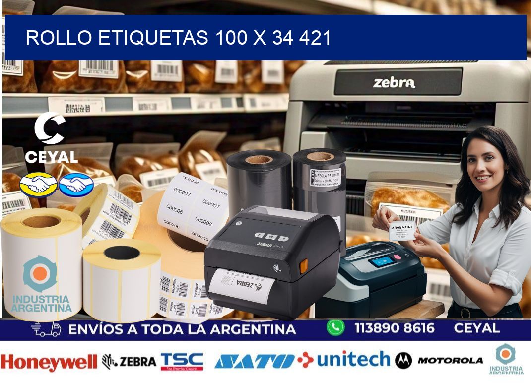 Rollo etiquetas 100 x 34 421