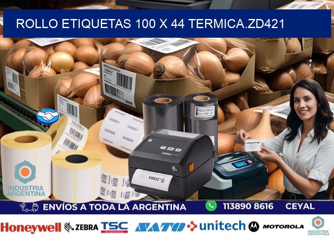 Rollo etiquetas 100 x 44 termica.zd421
