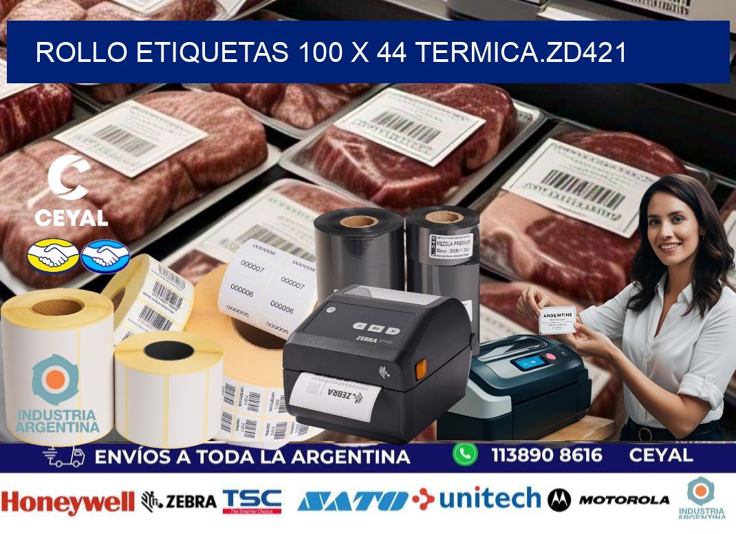 Rollo etiquetas 100 x 44 termica.zd421