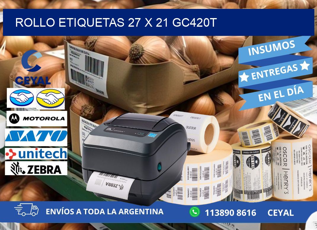 Rollo etiquetas 27 x 21 gc420t