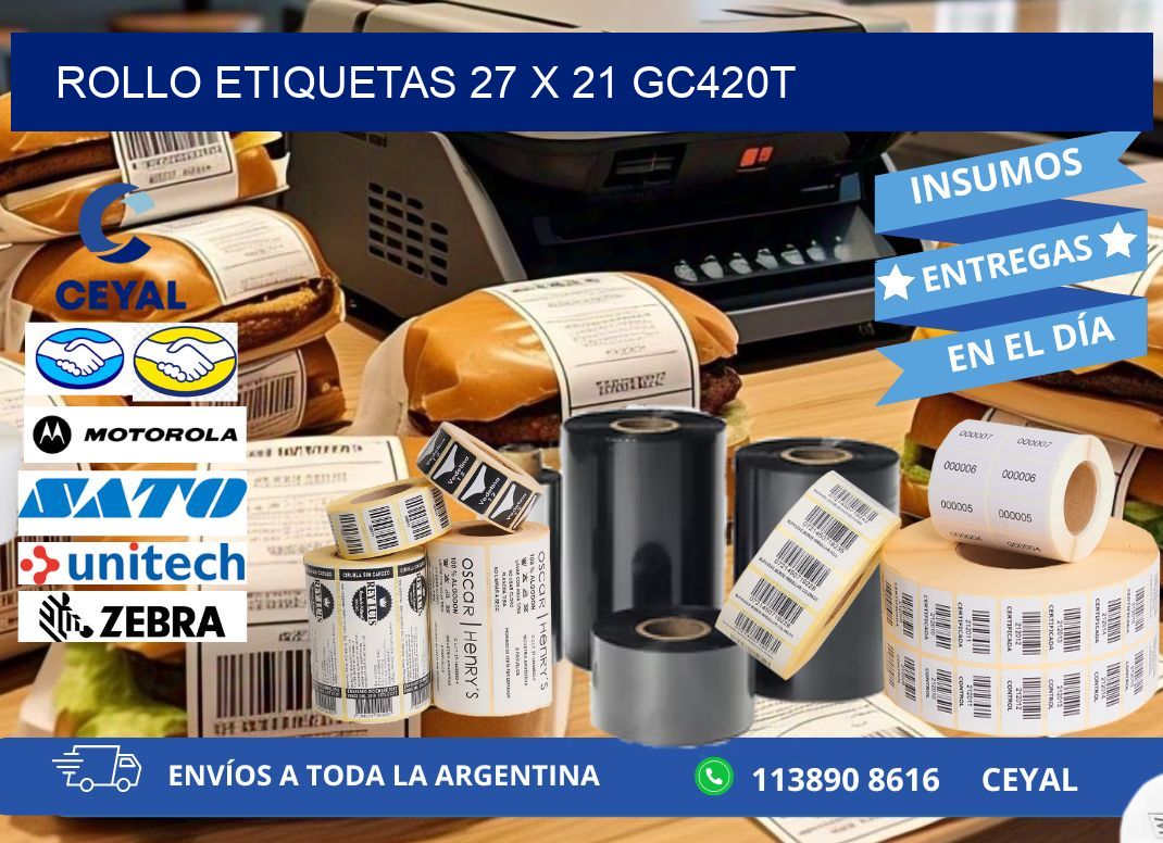 Rollo etiquetas 27 x 21 gc420t