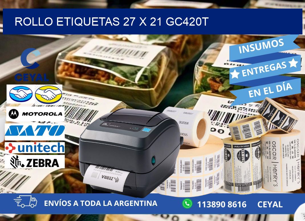 Rollo etiquetas 27 x 21 gc420t