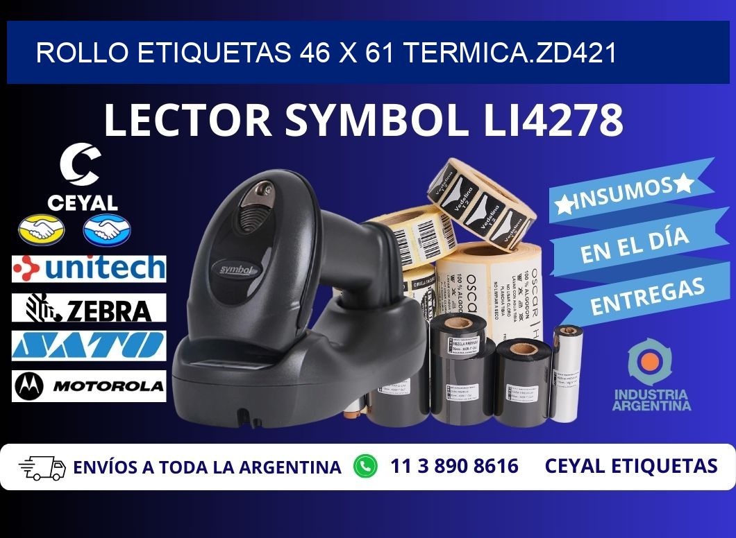 Rollo etiquetas 46 x 61 termica.zd421