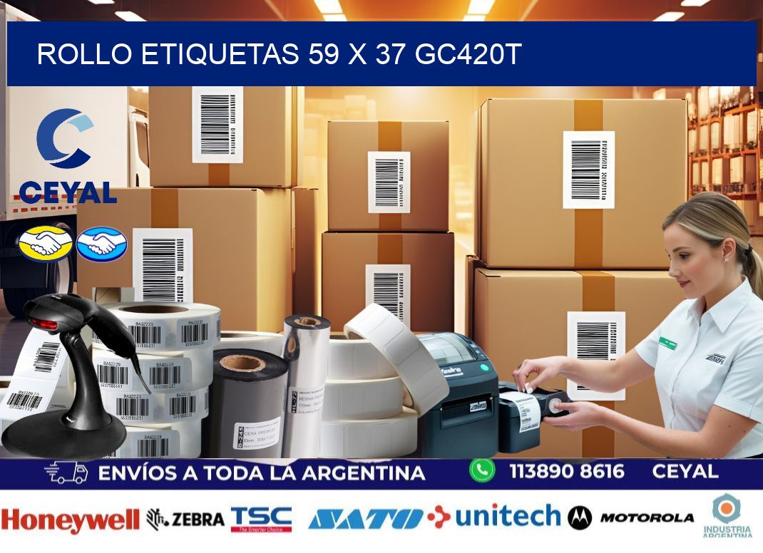 Rollo etiquetas 59 x 37 gc420t
