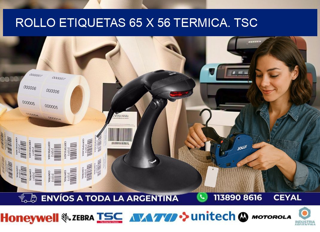 Rollo etiquetas 65 x 56 termica. tsc