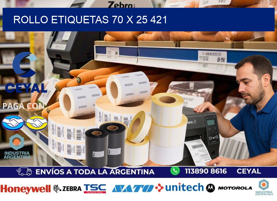 Rollo etiquetas 70 x 25 421