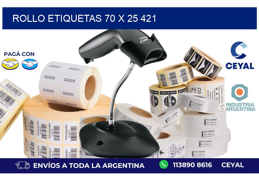 Rollo etiquetas 70 x 25 421