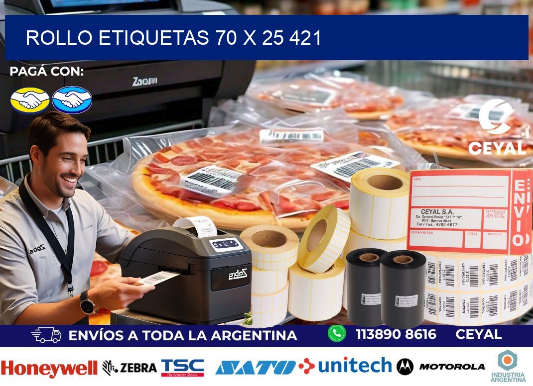 Rollo etiquetas 70 x 25 421
