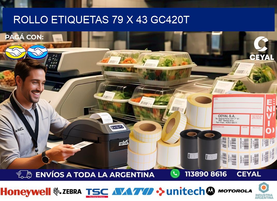Rollo etiquetas 79 x 43 gc420t