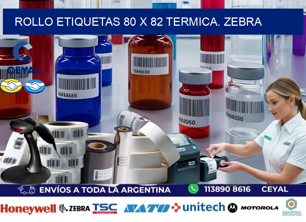 Rollo etiquetas 80 x 82 termica. zebra