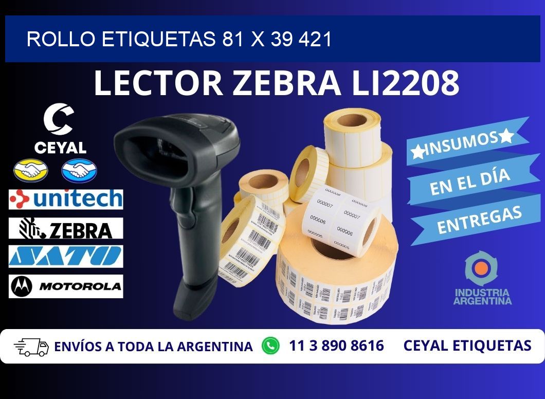 Rollo etiquetas 81 x 39 421