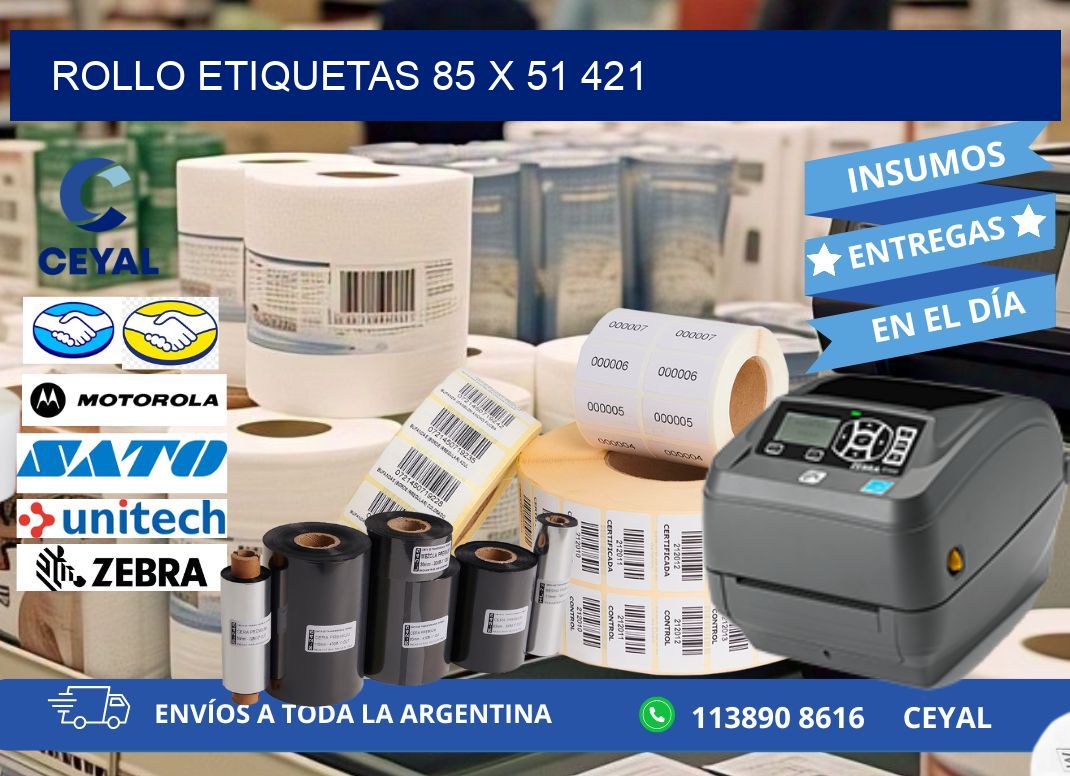 Rollo etiquetas 85 x 51 421