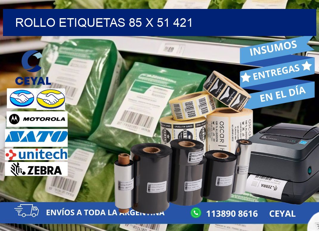 Rollo etiquetas 85 x 51 421