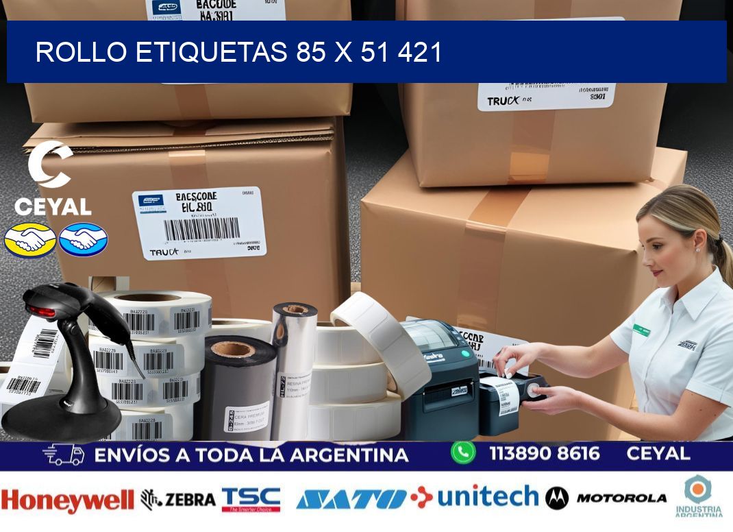 Rollo etiquetas 85 x 51 421
