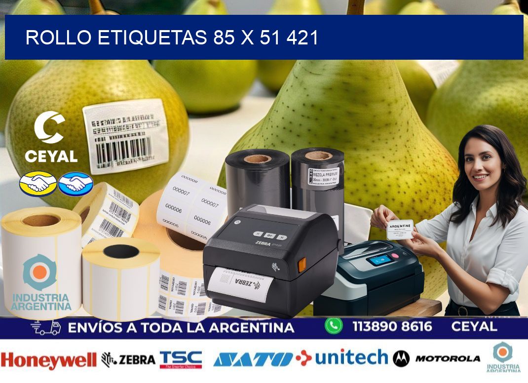Rollo etiquetas 85 x 51 421