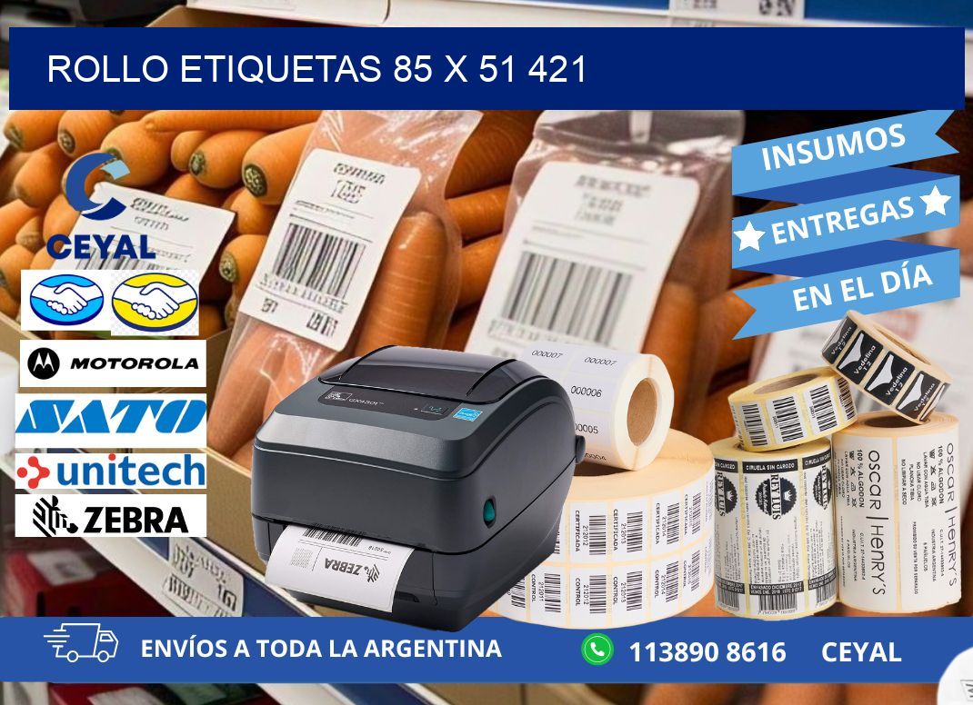 Rollo etiquetas 85 x 51 421