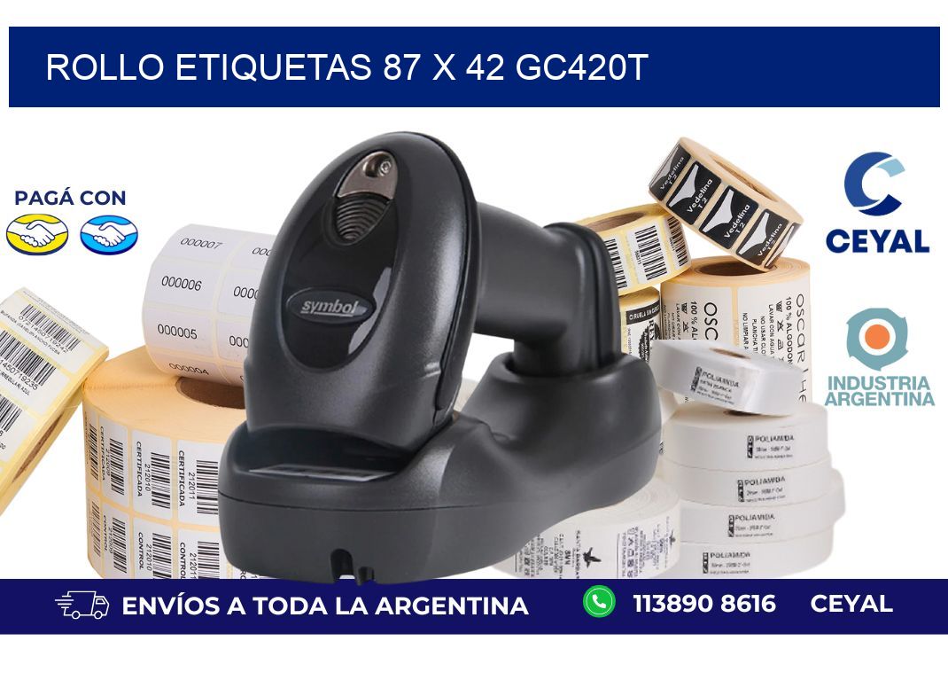 Rollo etiquetas 87 x 42 gc420t