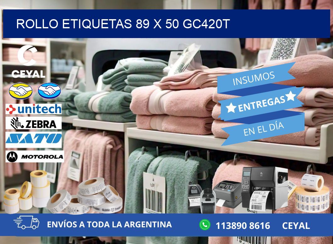 Rollo etiquetas 89 x 50 gc420t