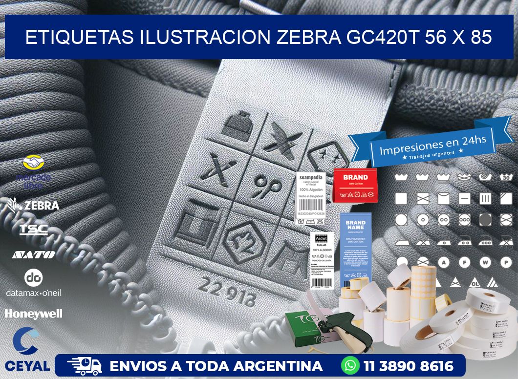 ETIQUETAS ILUSTRACION ZEBRA GC420T 56 x 85