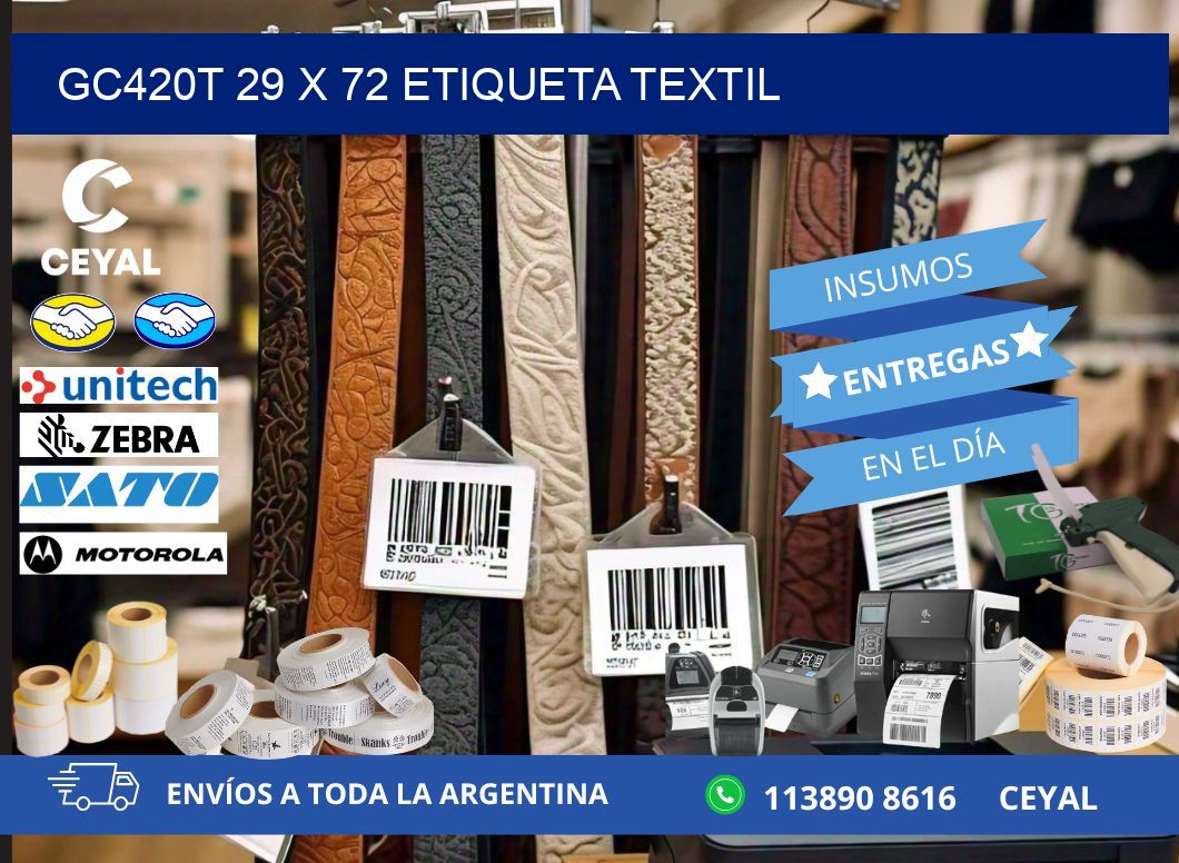 GC420T 29 x 72 ETIQUETA TEXTIL