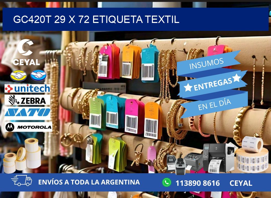 GC420T 29 x 72 ETIQUETA TEXTIL