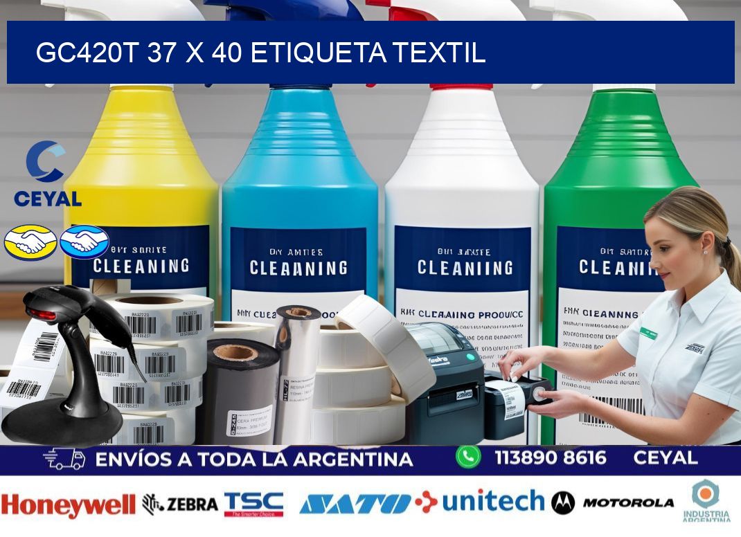 GC420T 37 x 40 ETIQUETA TEXTIL