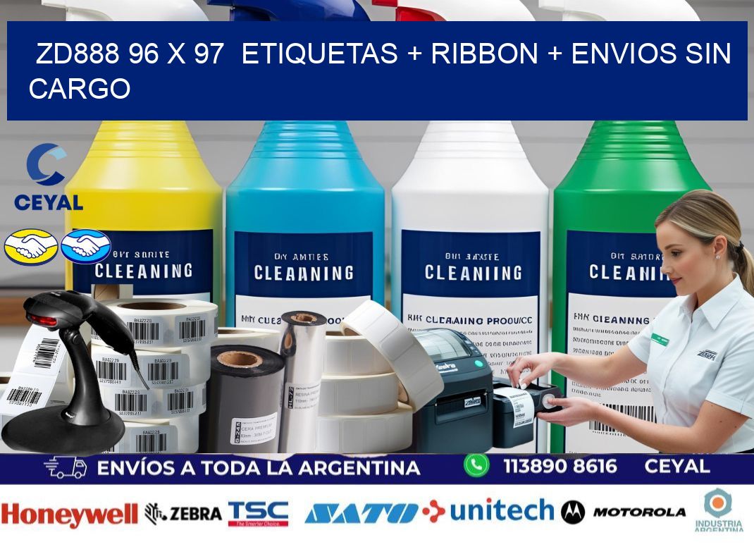 ZD888 96 x 97  etiquetas + ribbon + envios sin cargo