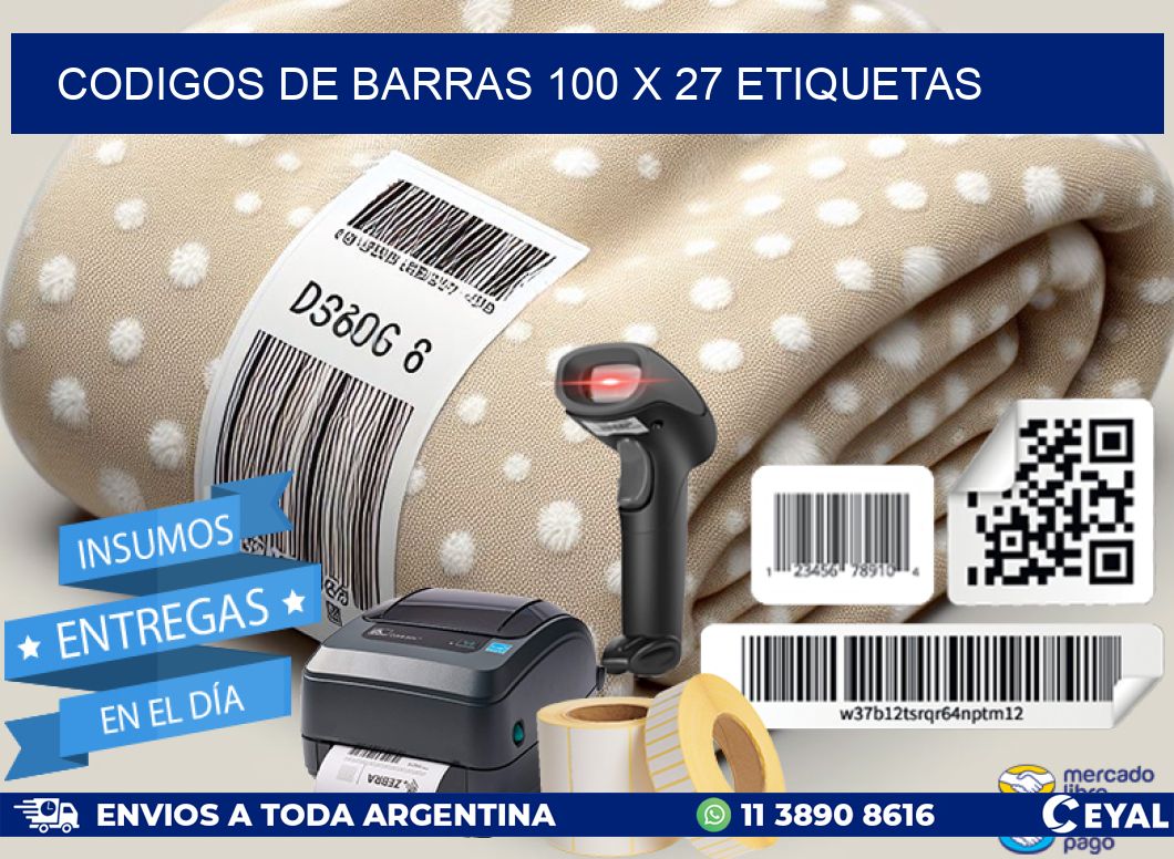 codigos de barras 100 x 27 etiquetas