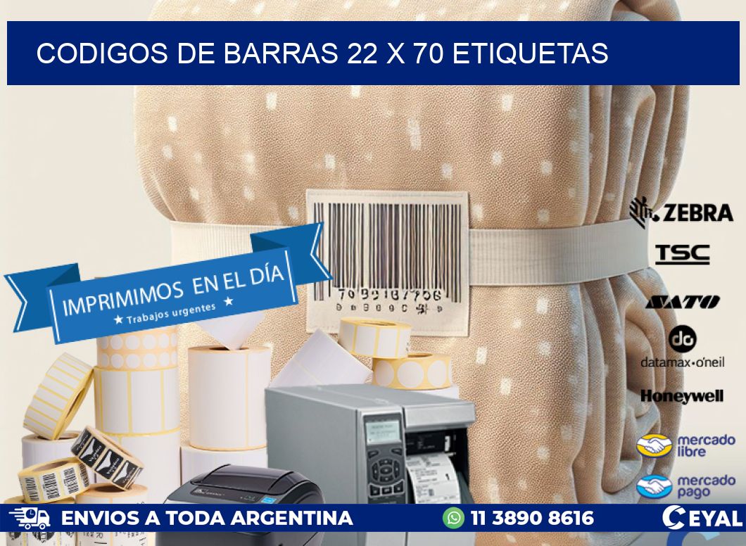 codigos de barras 22 x 70 etiquetas