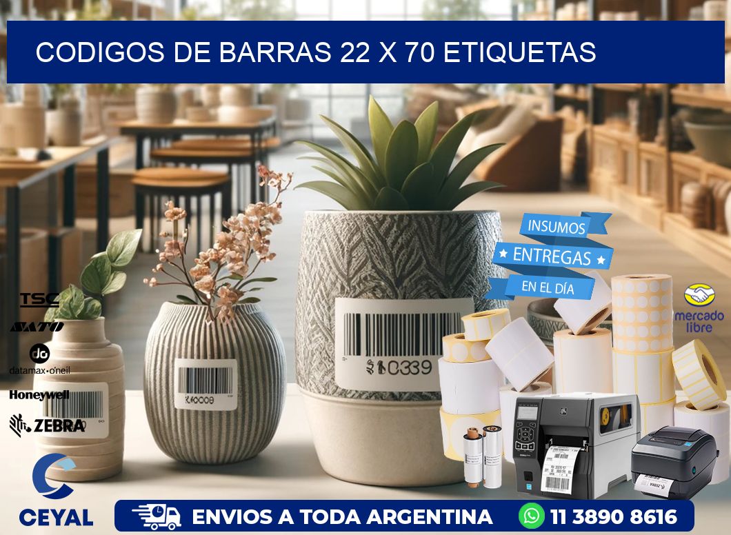codigos de barras 22 x 70 etiquetas