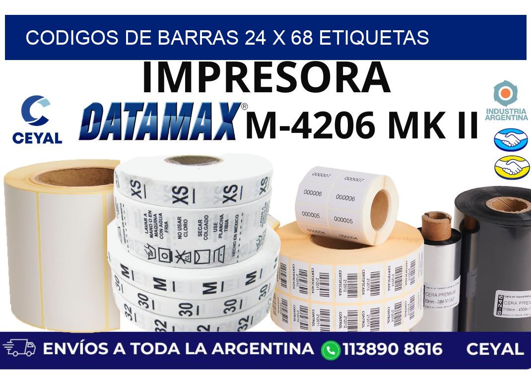 codigos de barras 24 x 68 etiquetas