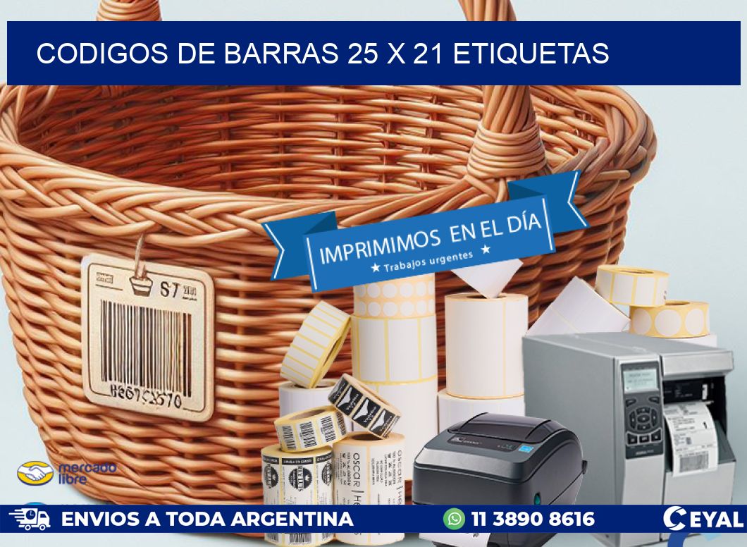 codigos de barras 25 x 21 etiquetas