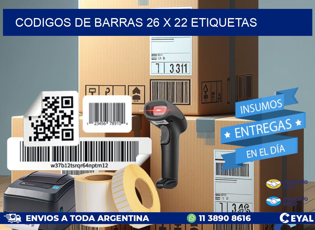 codigos de barras 26 x 22 etiquetas