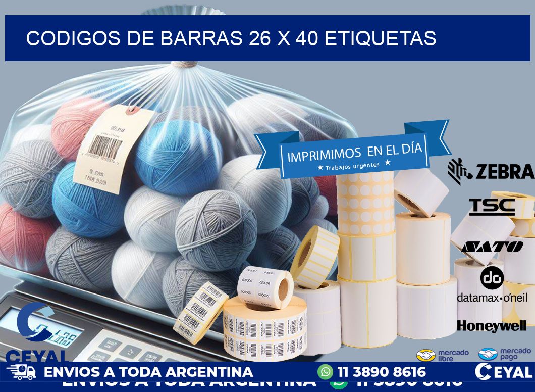 codigos de barras 26 x 40 etiquetas