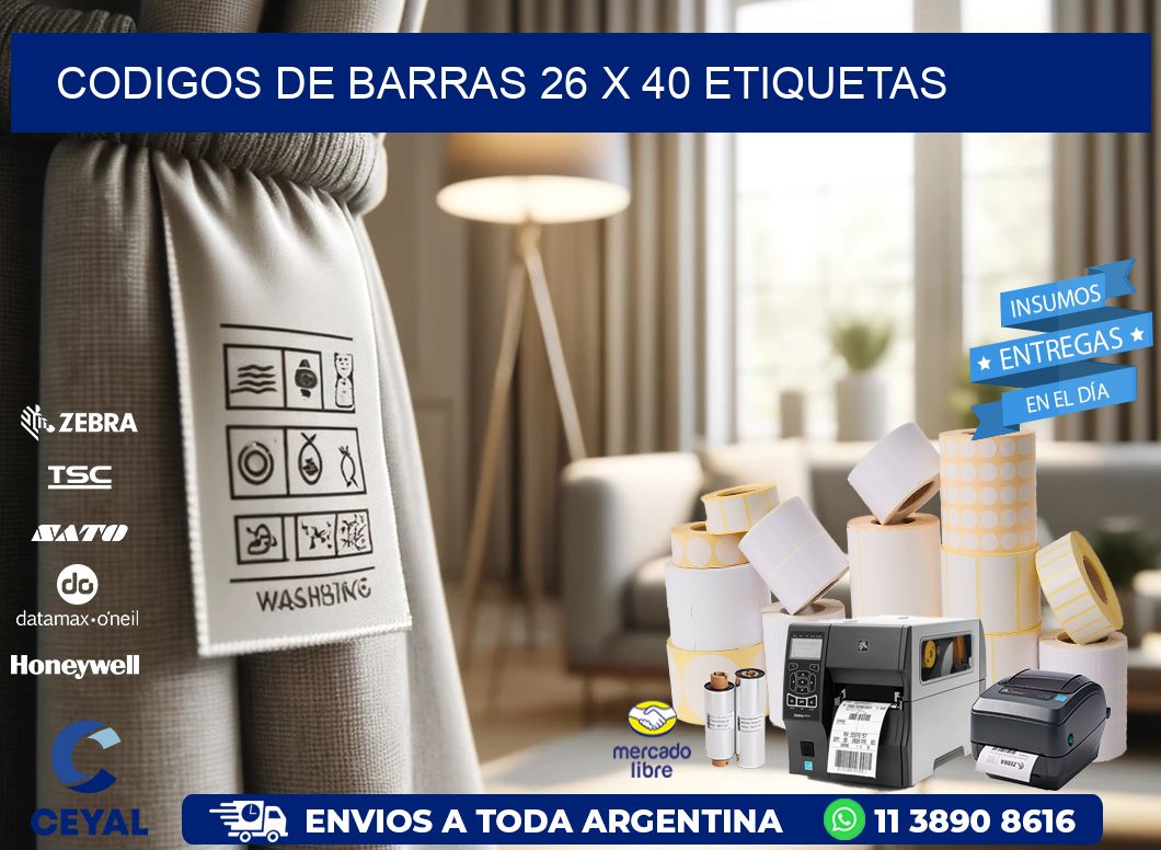 codigos de barras 26 x 40 etiquetas