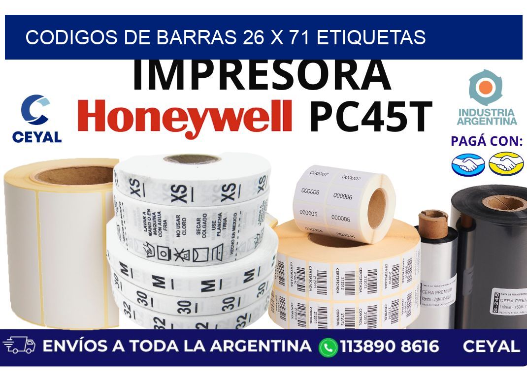 codigos de barras 26 x 71 etiquetas