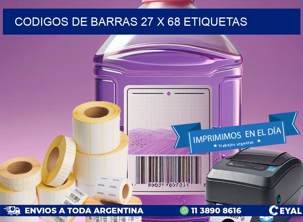 codigos de barras 27 x 68 etiquetas