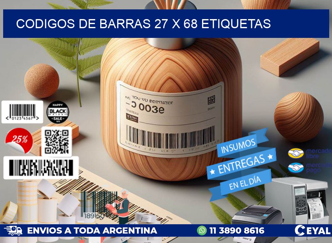 codigos de barras 27 x 68 etiquetas