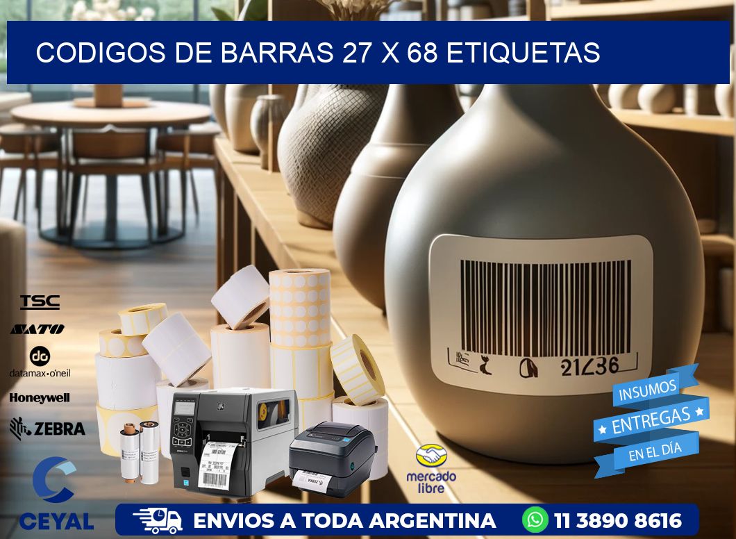codigos de barras 27 x 68 etiquetas