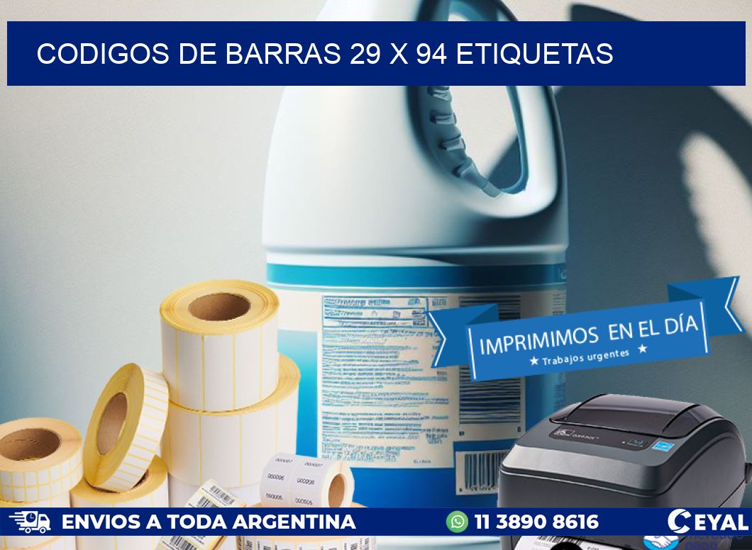 codigos de barras 29 x 94 etiquetas