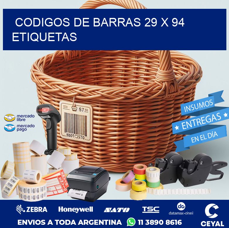codigos de barras 29 x 94 etiquetas