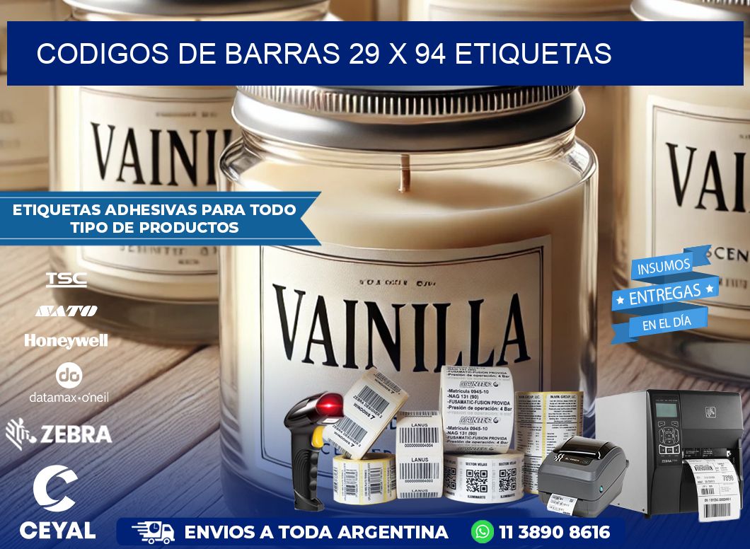 codigos de barras 29 x 94 etiquetas