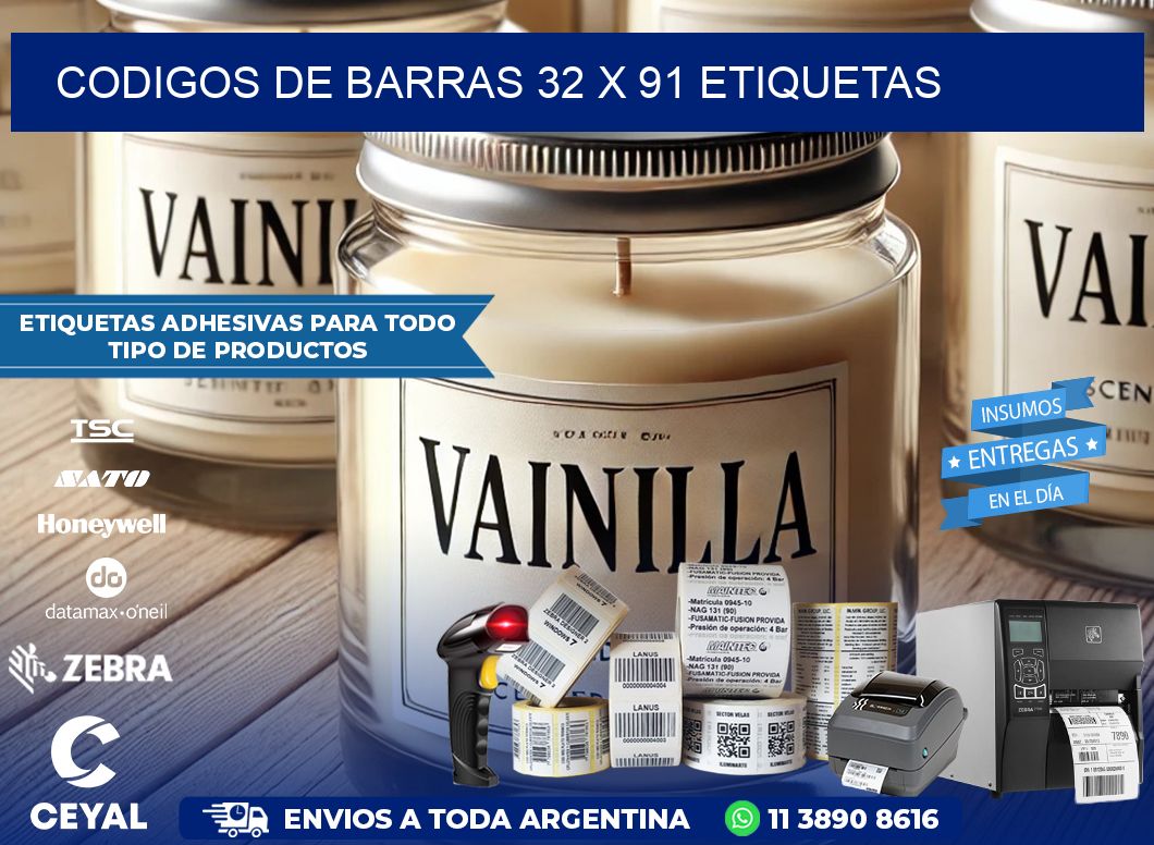 codigos de barras 32 x 91 etiquetas